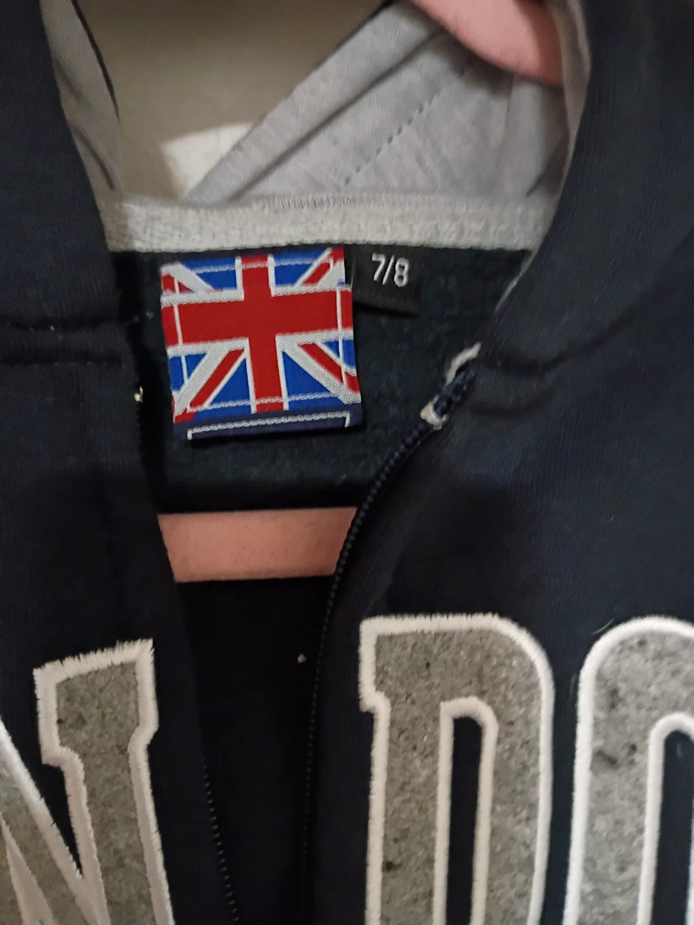 Kids K K Apparel Navy 'London England' Zip-Up Hoodie